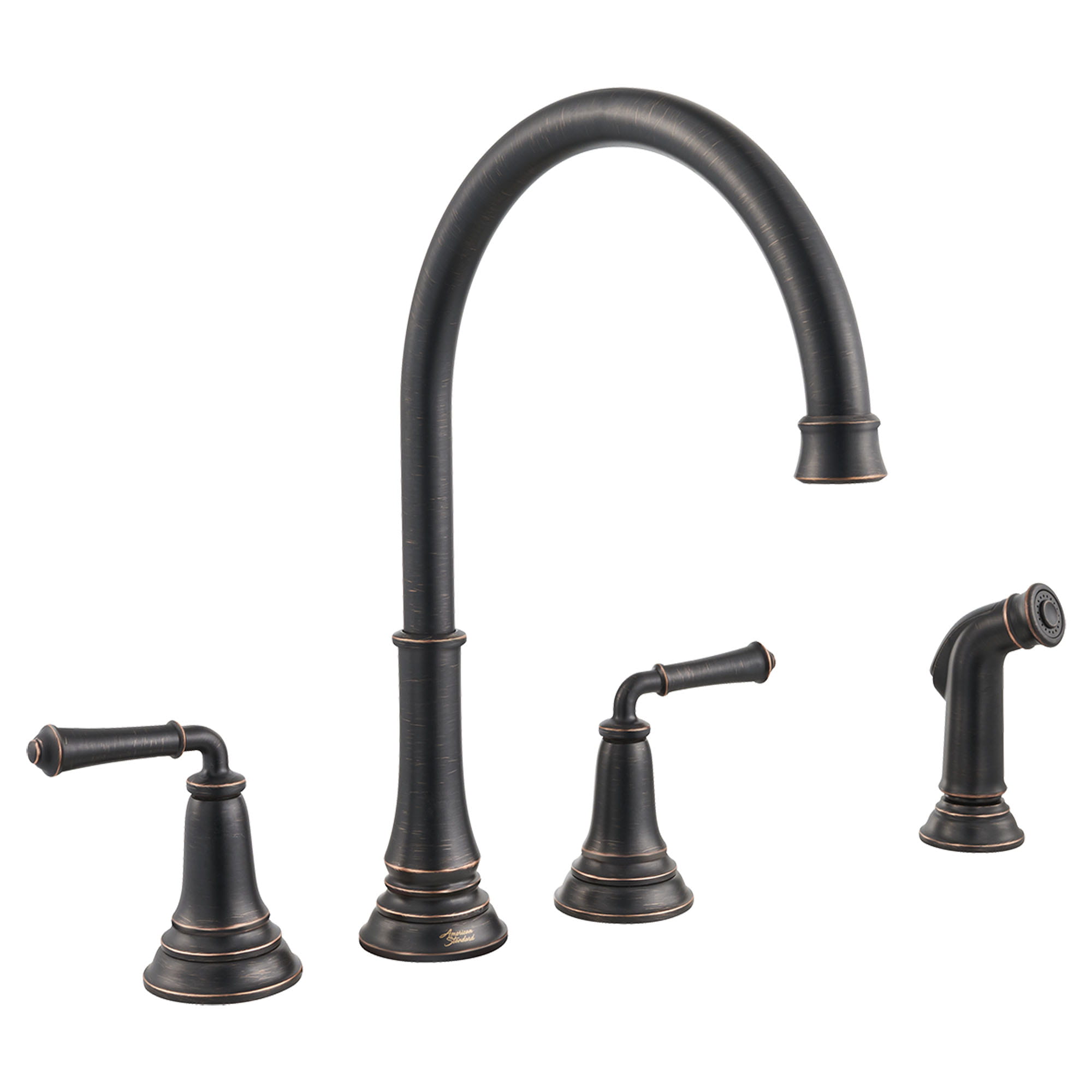 Delancey 2 Handle Widespread Kitchen Faucet 15 gpm 57 L min With Side Spray LEGACY BRONZE